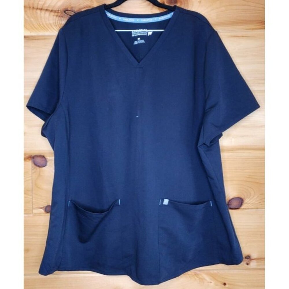 Fabletics Scrub Top 3X Black Method V Neck Lightweight Stretch Nurse